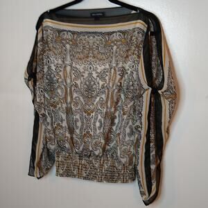 Max Edition women's size medium paisley sheer blouse with attached tank.